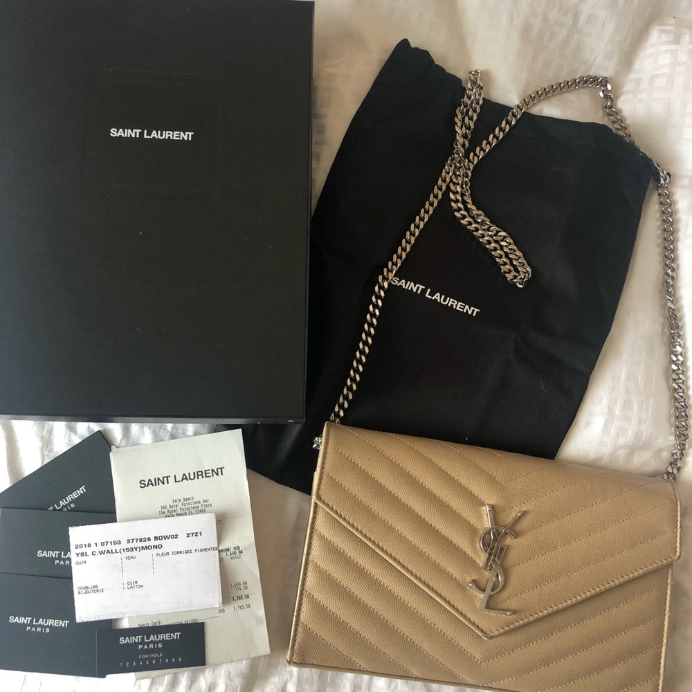 Saint Laurent monogram chain wallet